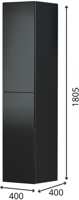 Шкаф навесной 2Д Альда, Черный/Дуб Велингтон