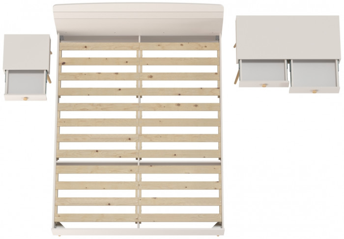 Афина Спальня Кровать 1600 + Стол + Тумба, цвет кашемир серый, ШхГхВ 164,6х210,2х95,6 + 100х45х76 + 45х37х45 см., 1600х2000 мм., б/м, осн. есть