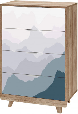 Комод &quot;Мегаполис&quot; КМ-02 Дуб каньон/фотопечать &quot;Аква&quot;
