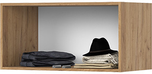 Хелен АН 02 Антресоль 800 (800х400х460) серый графит/дуб крафт золото