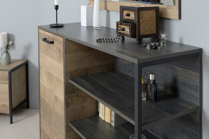 Трувор Гостиная 012, цвет дуб гранж песочный/интра, ШхГхВ 324,8х45,4х195 см., универсальная сборка