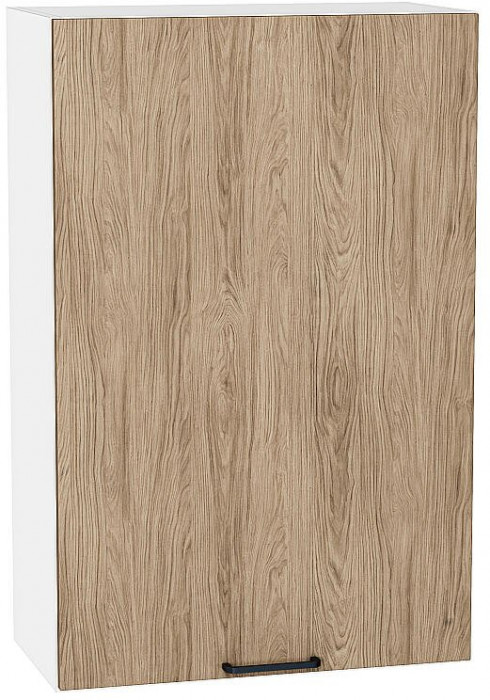 Кухонный гарнитур угловой Флэт-04, МДФ, 100×250 см, Белый/Коричневый дуб/Натуральный дуб (Антарес)