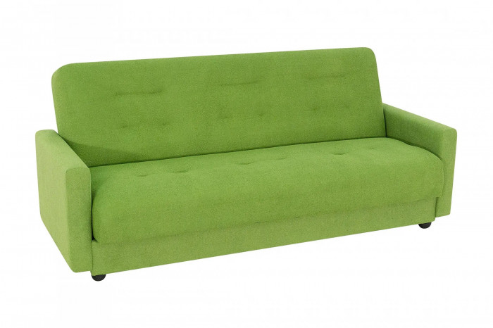 Раскладной диван-кровать, прямой, книжка, цвет зеленый, Милан 120