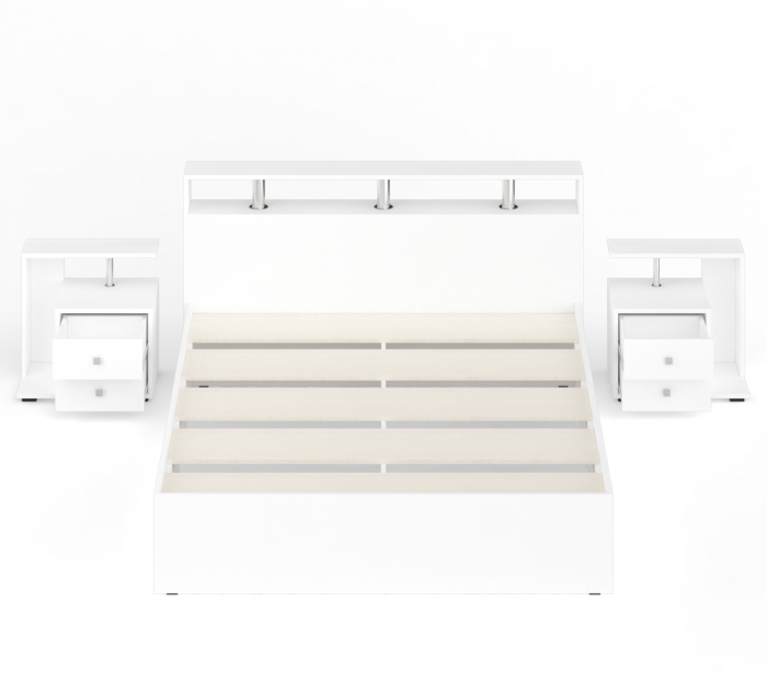 Камелия Кровать 1600 + две тумбы, белый