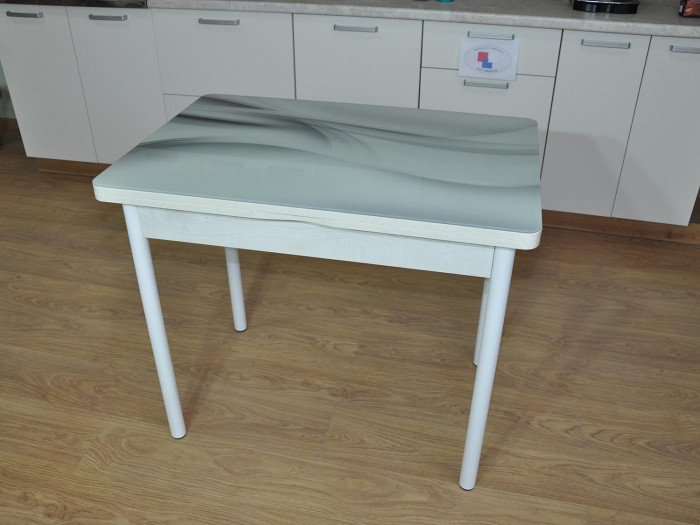 Симпл фотопечать стол обеденный раскладной / текстура 029/бетон белый/белый