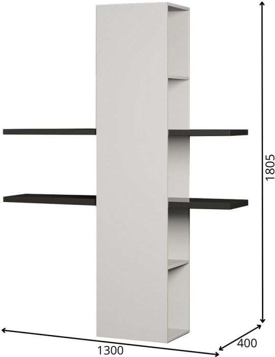 Модульная гостиная Альда, Черный глянец/Белый глянец