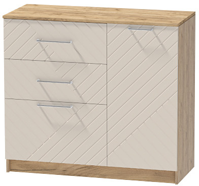 Комод №2 "Иннэс-7", Крафт золотой/Тирамису матовый