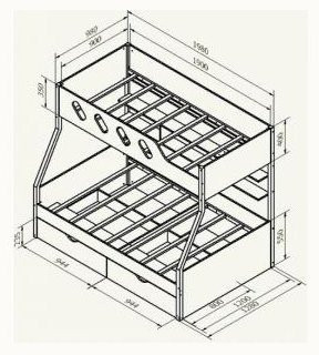 Дельта-20.02 Детская двухъярусная кровать, Салатовый