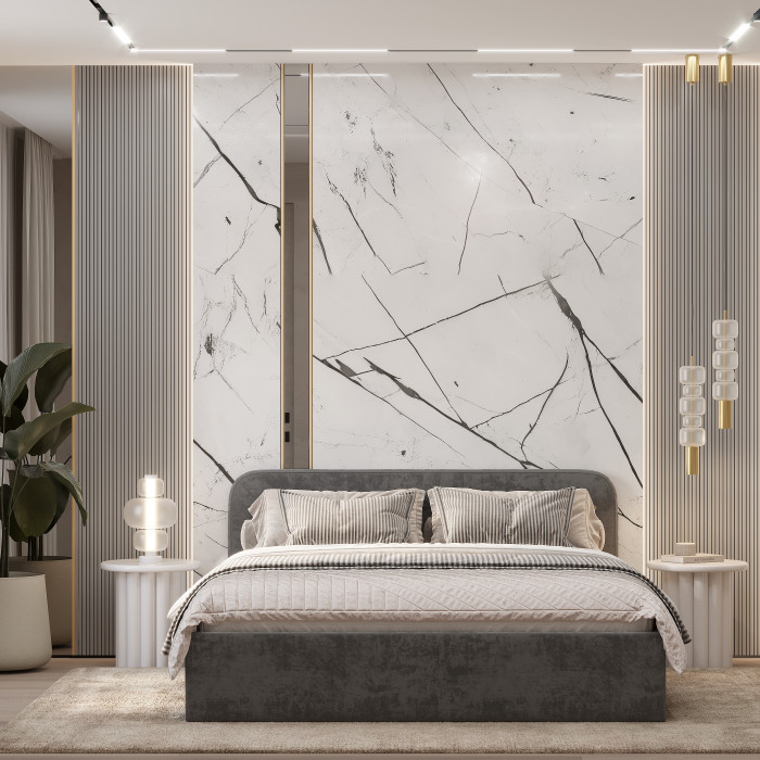 Кровать с реечным настилом Лофт КР-18 (1,6м), Хром