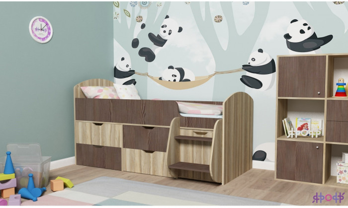 Кровать-чердак Малыш 7 (Винтерберг/Ирис)