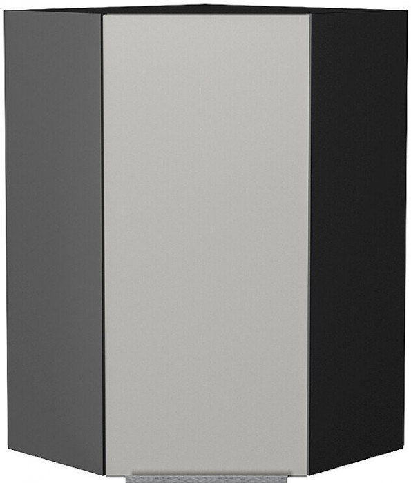 Кухонный гарнитур угловой Фьюжн-04, МДФ, 220×180 см, Графит/Светло-серый шелк (Гранит белый)