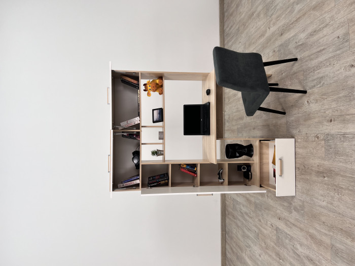 Компьютерный стол Квартет-11, Дуб крафт серый/Кашемир