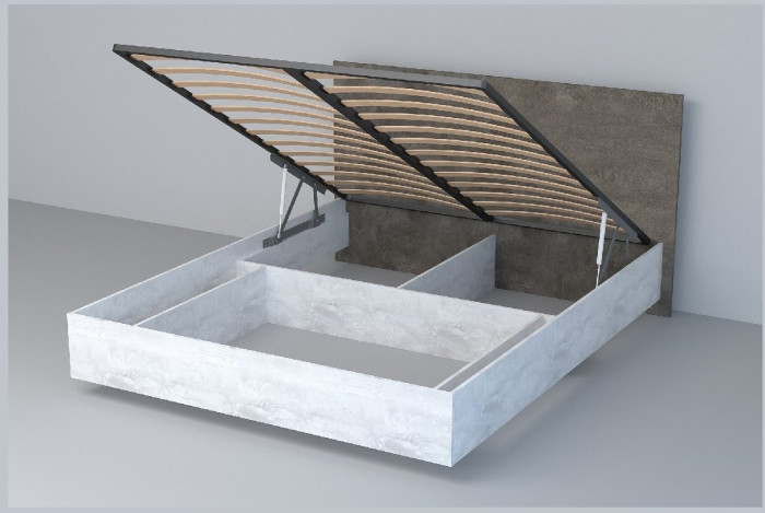 Кровать 1,4 арт.031 (ЛДСП) ПМ. (Дуб Крафт Золотой/Камень Темный)