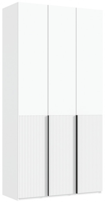 Марвэл Шкаф 3-х створчатый 1200, с доп.ящиками, Белый/Браш вайт