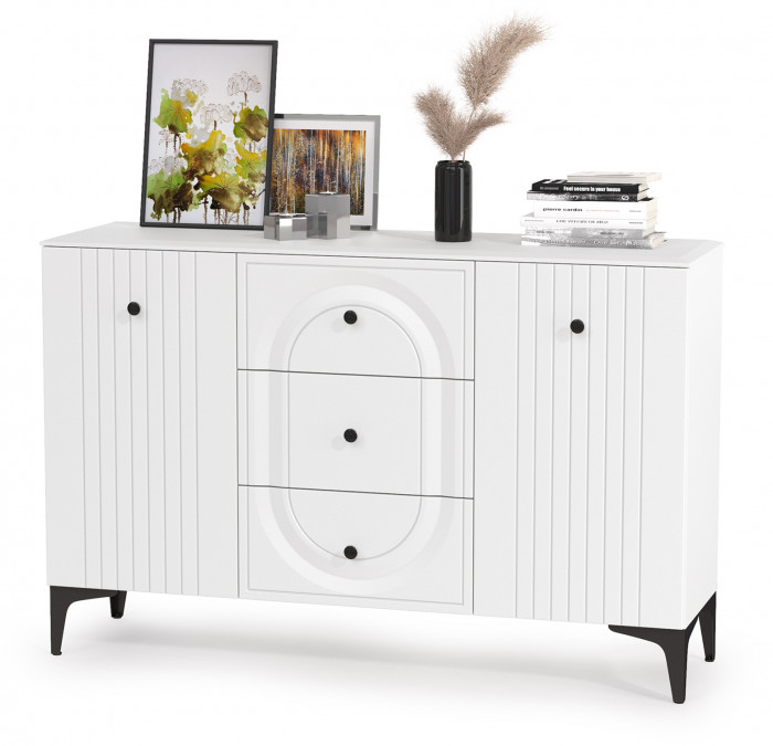 Валенсия Гостиная № 103, ЛДСП белый шагрень/МДФ белый шагрень