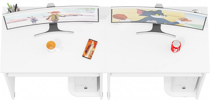 Два стола компьютерных С-МД-СК11-1, белый шагрень