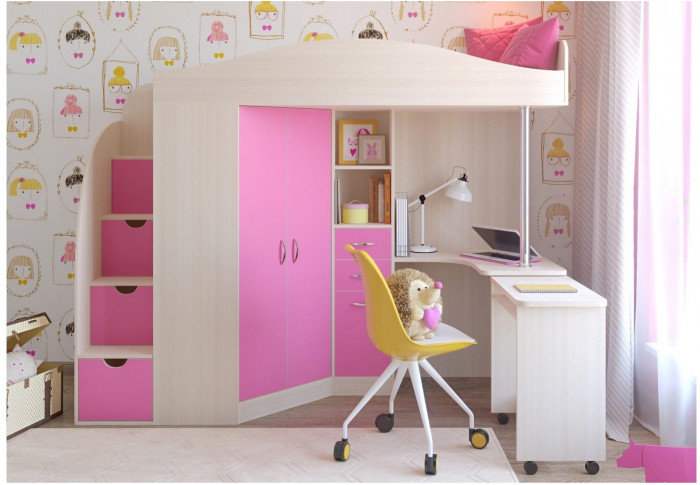 Кровать-чердак Юниор 4 (Венге/Ирис)