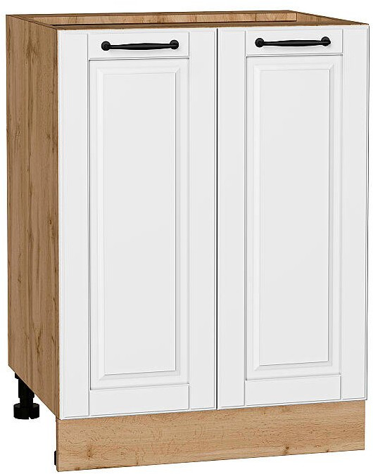 Кухонный гарнитур угловой Дублин-02, МДФ, 220×240 см, Вотан/Особый Белый (Снежный мрамор)