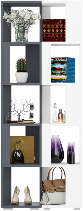 Стеллаж СВК 2 шт., цвет графит/белый, ШхГхВ 70х35х179 см.(графит 1 шт. + белый 1 шт.)