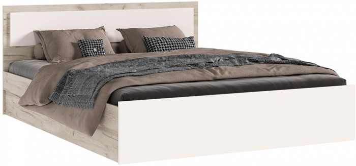 Кровать 1,4м с настилом ЛДСП Мартина, Дуб крафт серый/Кашемир