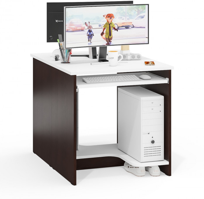 Два стола компьютерных С-МД-СК11-1, венге/белый шагрень