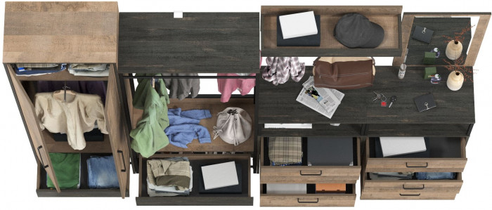 Трувор Прихожая 242, дуб гранж песочный/интра