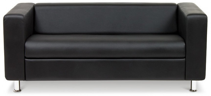 Кожаный диван Клиппан 3-х местный, прямой, цвет черный