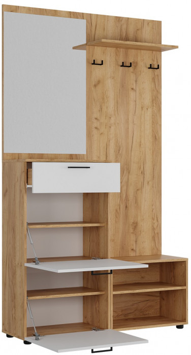 Прихожая Монтана, крафт золотой/белый