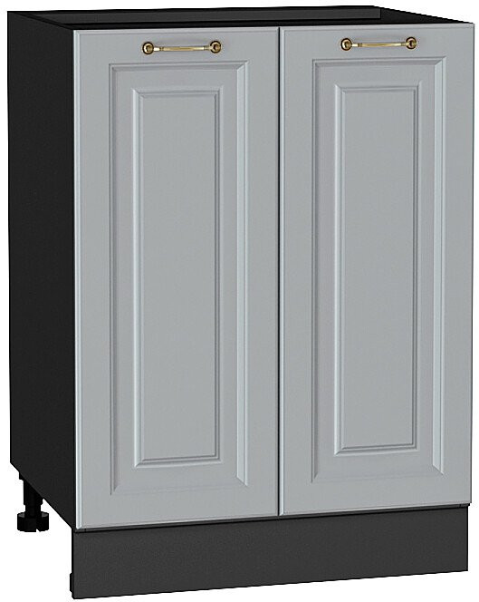 Кухонный гарнитур угловой Ницца-03, МДФ/Стекло, 189×240 см, Графит (Мрамор черный)