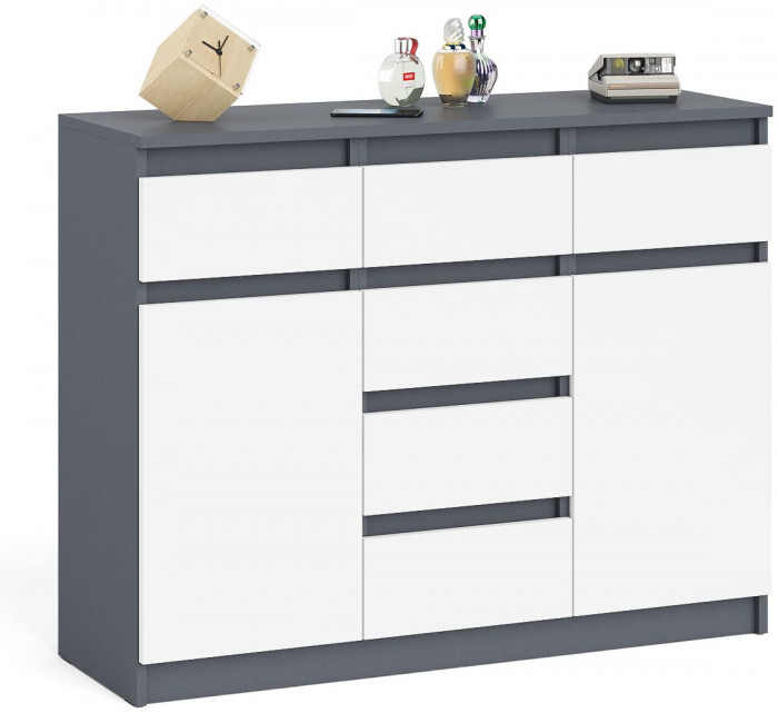 Мори Комод МК1200.4, графит/белый
