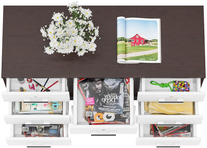 Три тумбы выкатных С-МД-3-02, цвет венге/белый шагрень, ШхГхВ 120х45х59 см.