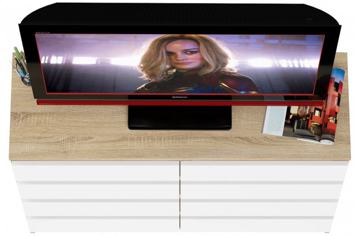 Мори Комод МК1200.8, цвет дуб сонома/белый, ШхГхВ 120,4х41х94 см.