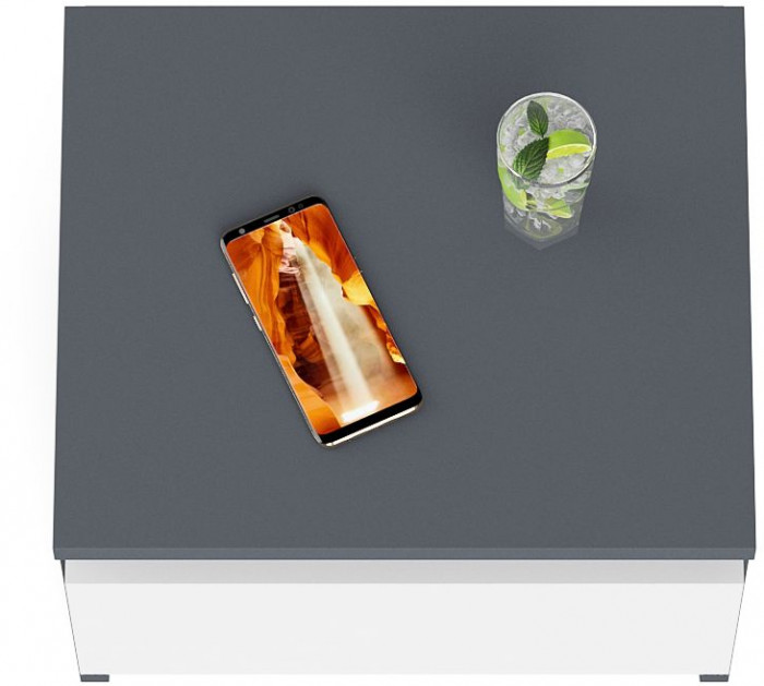 Мори Тумба прикроватная ТПМ400.1, цвет графит/белый, ШхГхВ 40,4х34,6х30 см.