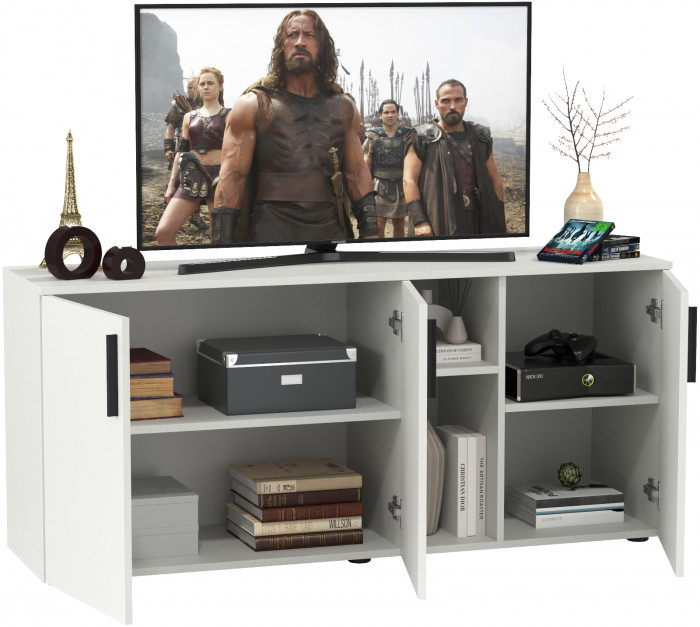 Эйр Гостиная 16.55 Тумба под ТВ, белый шагрень