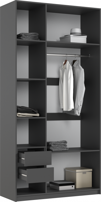 Марвэл Шкаф 3-х створчатый 1200, Браш Графит, Графит