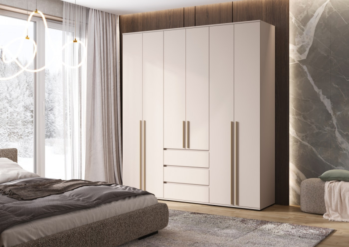 Шкаф 6-ти створчатый "Норд", Кашемир (золото)