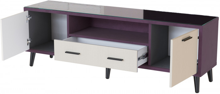 Тумба ТВ интерьерная 1,6 Ланс винный/мдф клен кремовый