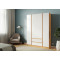 Шкаф 4-х створчатый (1600) "Келвин" с ящиками, Крафт золотой/Белый глянец