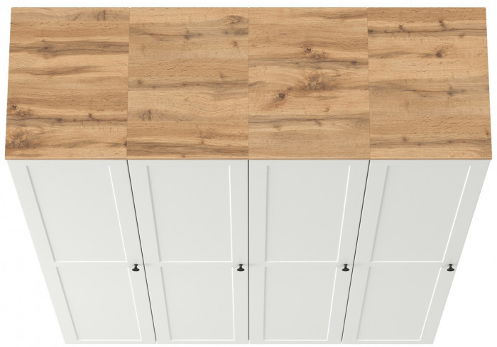 Остин 13.225 Шкаф-пенал 4 шт., цвет белый шагрень/дуб крафт золотой, ШхГхВ 160х54,3х229,6 см., универсальная сборка