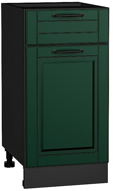 Кухонный гарнитур угловой Дублин-02, МДФ, 220×240 см, Графит/Особый Белый/Особый зеленый (Антарес)