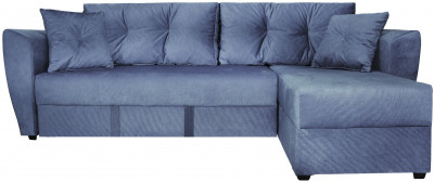 Диван-кровать угловой Амстердам Люкс, 160х200, еврокнижка, независимый пружинный блок, велюр, серый