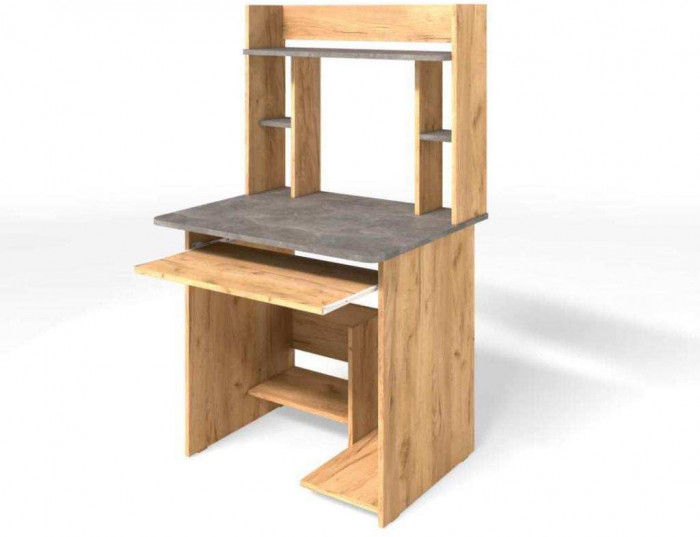 Стол компьютерный СК-5 + надстройка СКН-5 дуб крафт/ателье