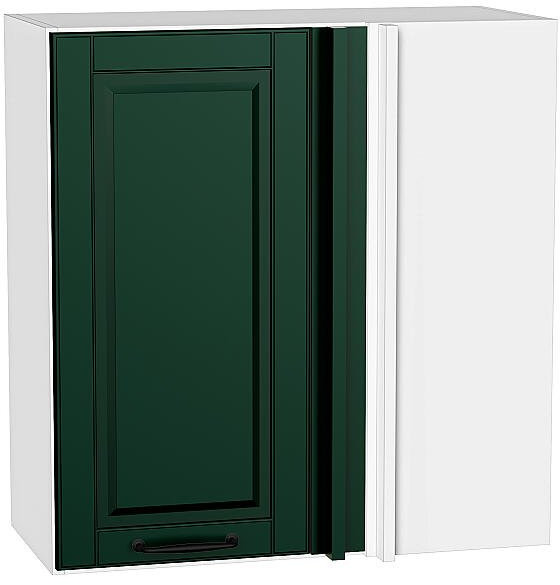Кухонный гарнитур угловой Дублин-02, МДФ, 220×240 см, Белый/Особый зеленый (Мрамор дымчатый)