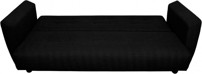 Раскладной диван-кровать, прямой, книжка, цвет черный, Лира 140х190