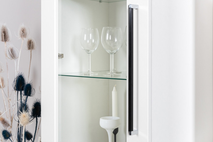 Валенсия Гостиная № 109, ЛДСП белый шагрень/МДФ белый шагрень