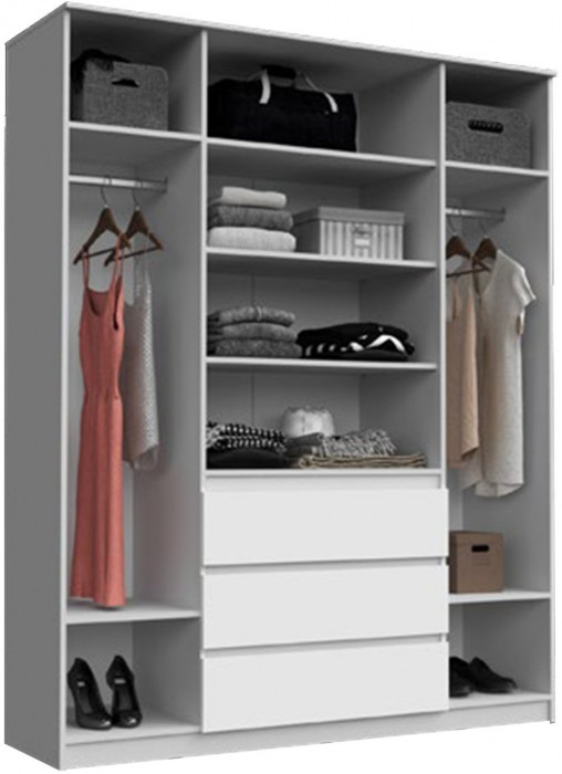 Челси Шкаф 1600 (Белый глянец, Белый)