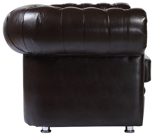 Диван кожаный коричневый, прямой 2-х местный, для дома, офиса, гостиной, кабинета Честер