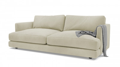 Диван Ибица Cilium Bone 215*116*93 см, Светло-бежевый Вельвет Еврокнижка Фиеста