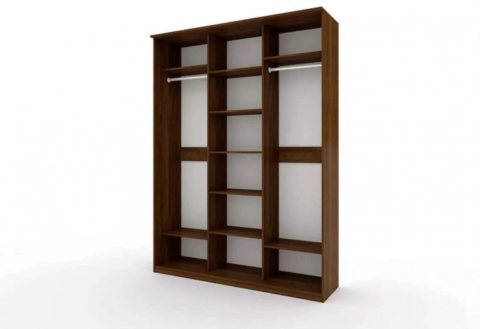 Шкаф купе Модерн 1776х600 3-х дверный 3-х секционный фотопечать №4 венге