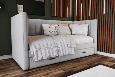 Подростковая кровать "Нега" с бортами (интерьерная), Светло-серый